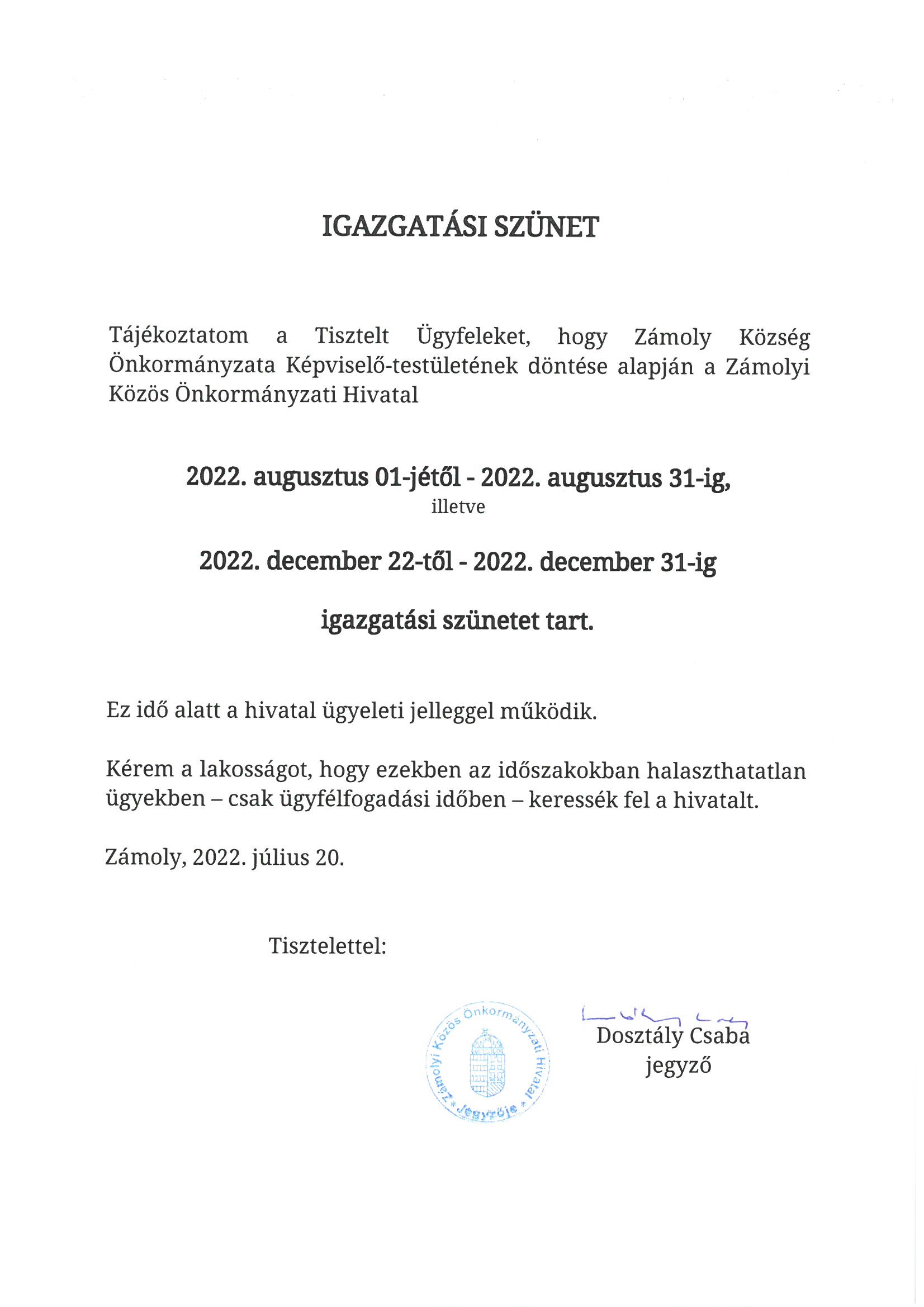 Igazgatási szünet